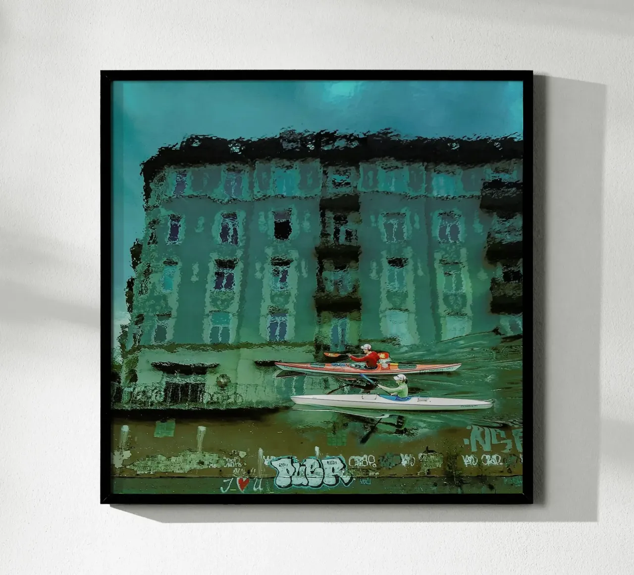 My Hamburg poster con telaio in legno da Ambra