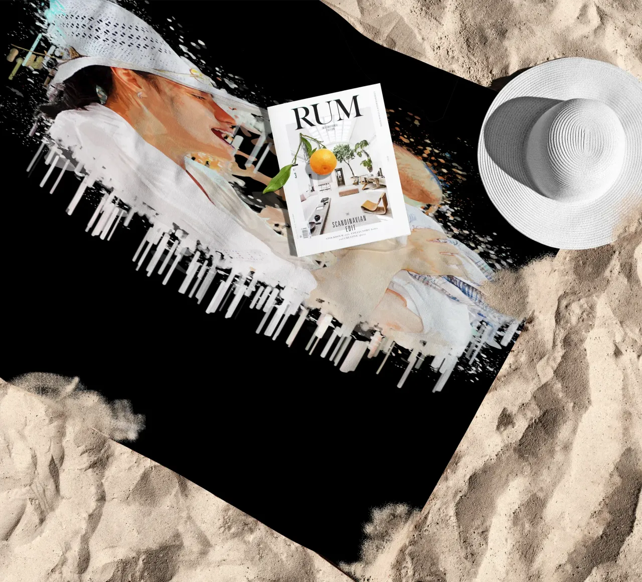 Mother and child beach towel by Gunawan Rb