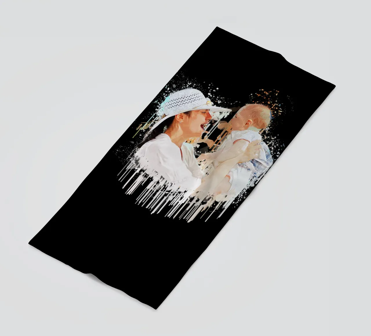 Mother and child beach towel by Gunawan Rb