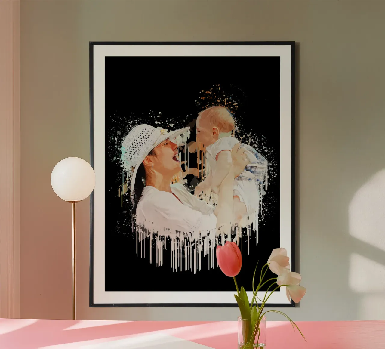 Madre e figlio poster con telaio in alluminio da Gunawan Rb