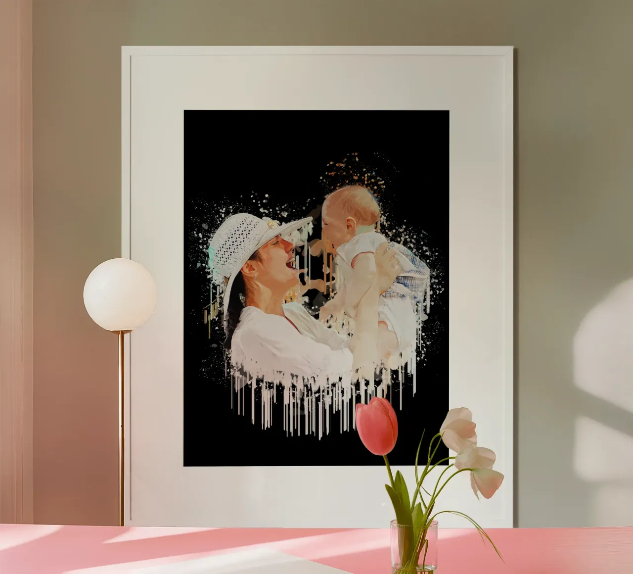 Madre e figlio poster con telaio in alluminio da Gunawan Rb