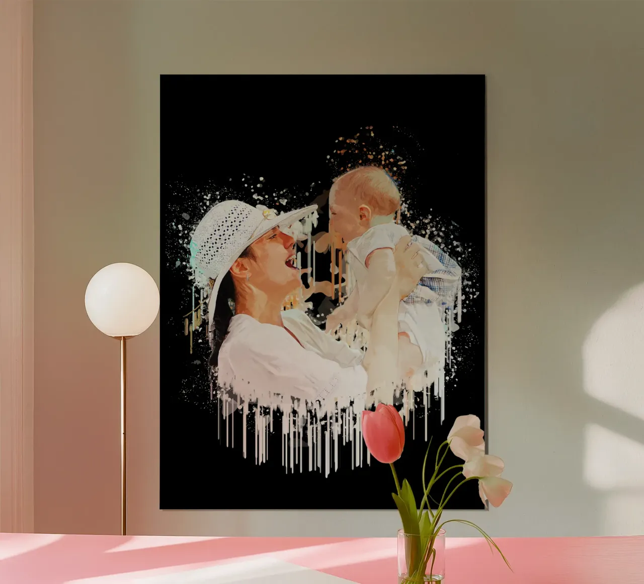 Madre e figlio poster con telaio in alluminio da Gunawan Rb