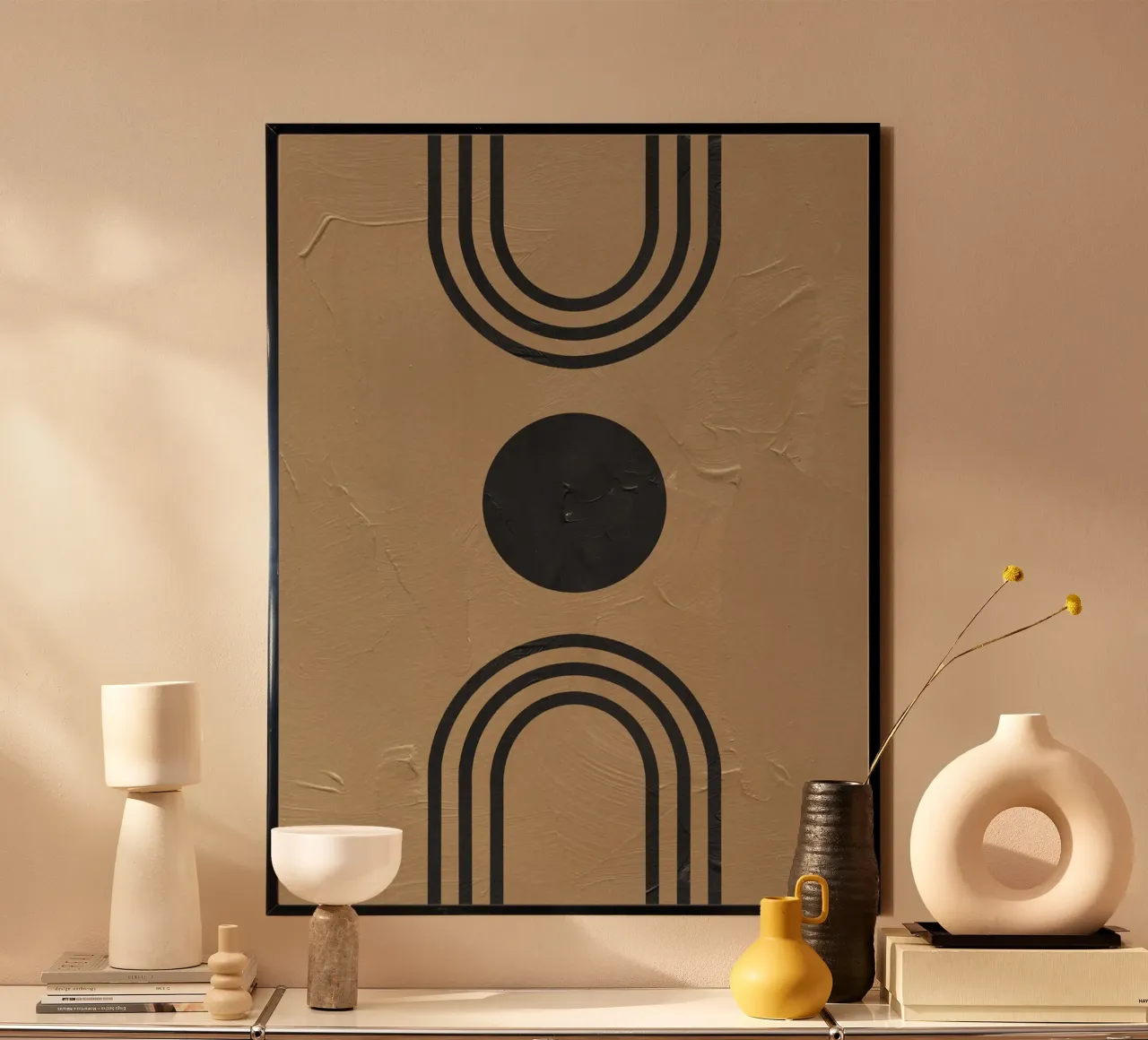 Simmetria geometrica - minimalismo moderno poster con telaio in plastica da Whole©