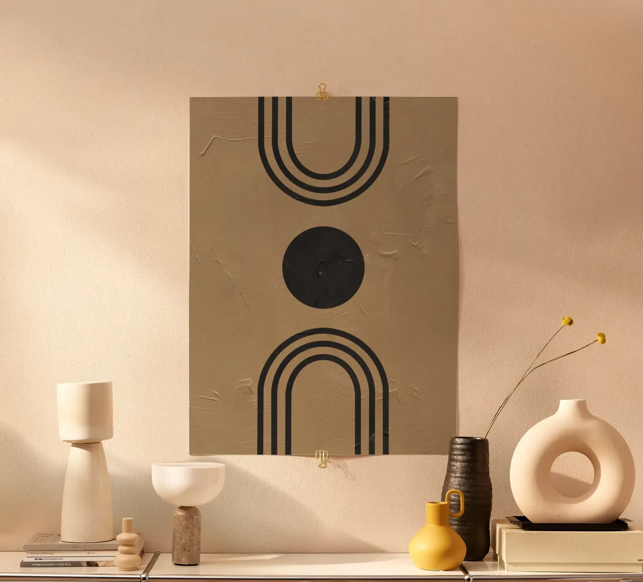 Simmetria geometrica - minimalismo moderno poster con telaio in plastica da Whole©