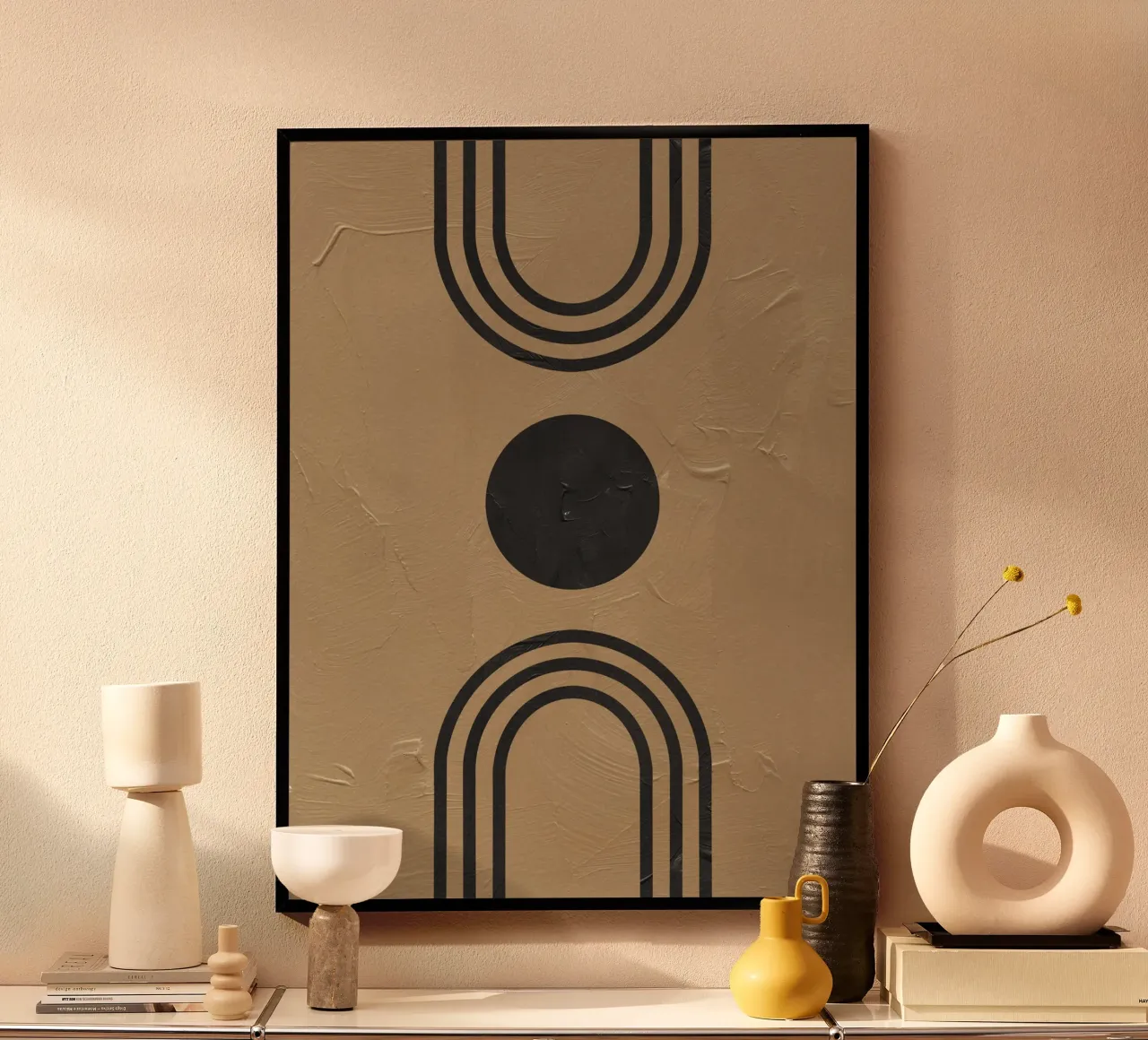 Simmetria geometrica - minimalismo moderno poster con telaio in plastica da Whole©