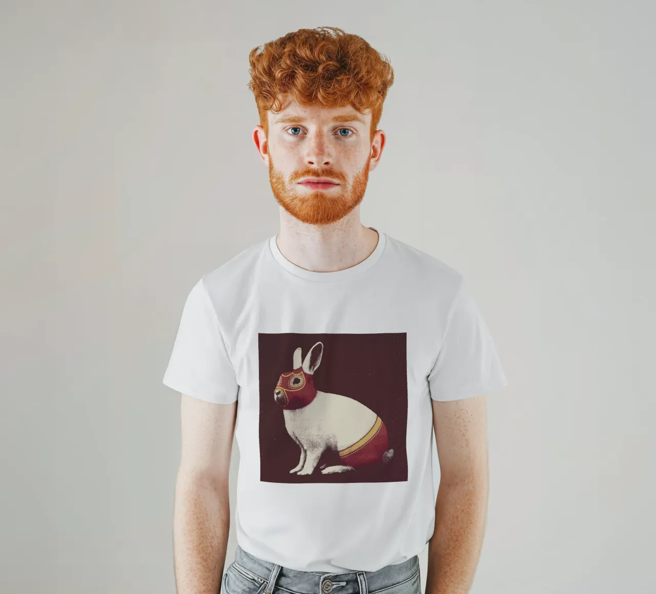 Lapin Catcheur (Rabbit Wrestler) t-shirt da Florent Bodart