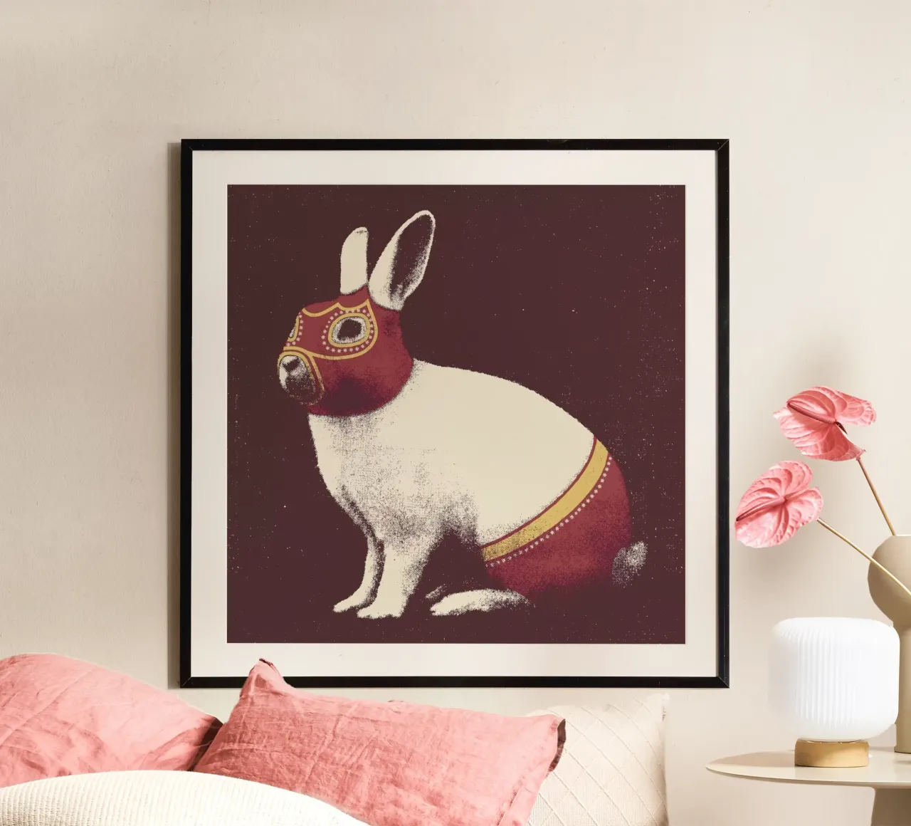 Lapin Catcheur (Rabbit Wrestler) carta hahnemühle da Florent Bodart