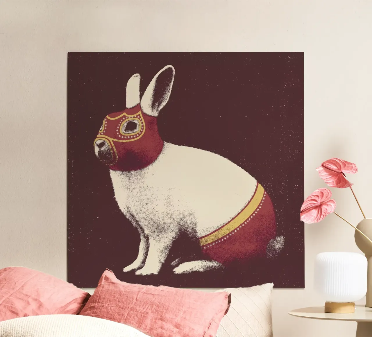 Lapin Catcheur (Rabbit Wrestler) carta hahnemühle da Florent Bodart
