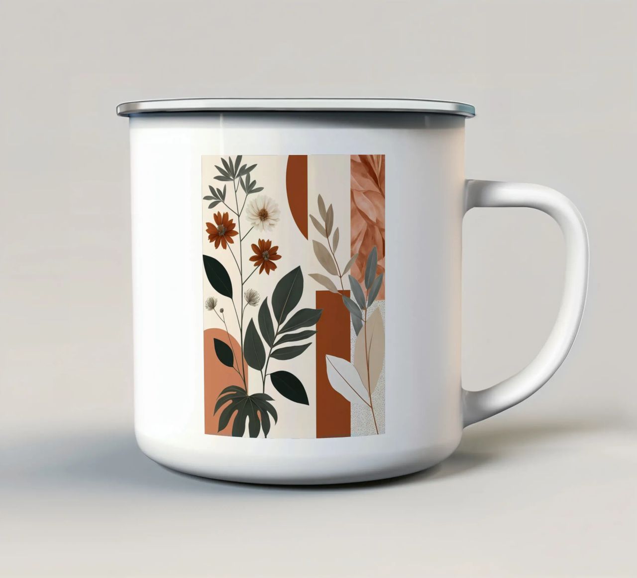 Eleganza terrestre: Astratto botanico tazza in smalto da Artistic-shop