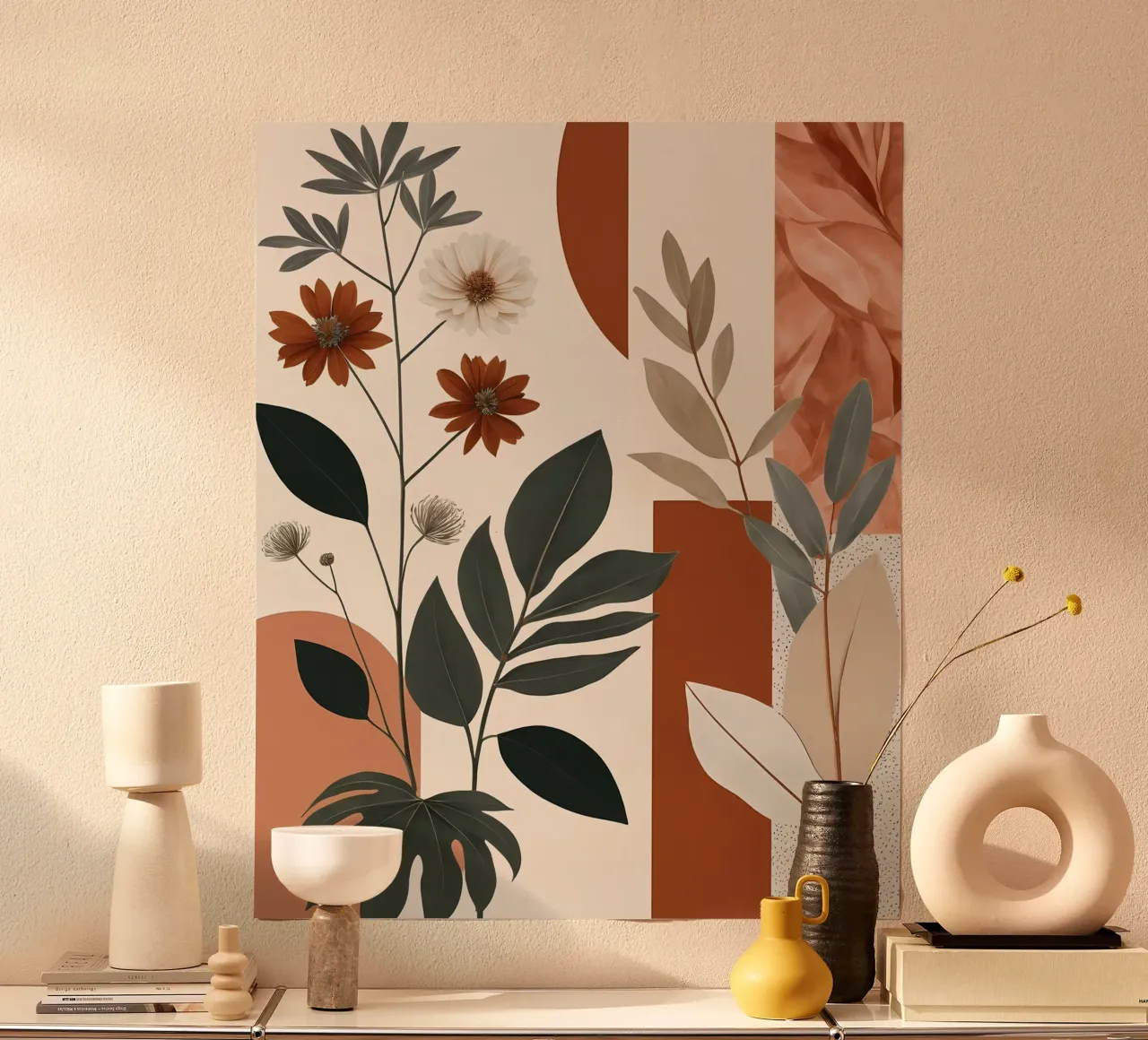 Eleganza terrestre: Astratto botanico carta hahnemühle da Artistic-shop