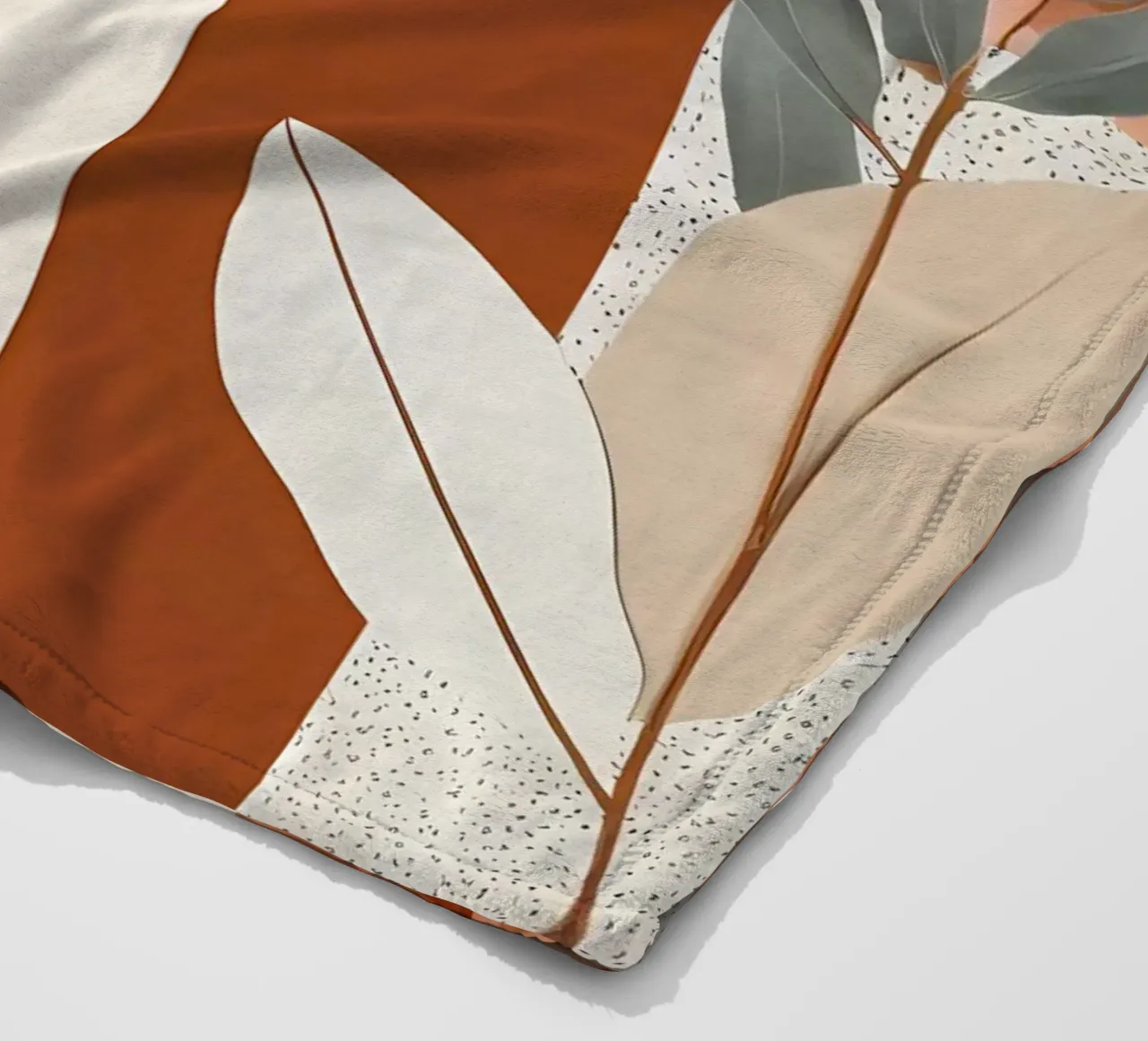Erdige Eleganz: Botanischer Abstrakt Fleecedecke von Artistic-shop