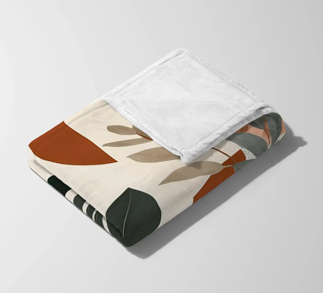 Erdige Eleganz: Botanischer Abstrakt Fleecedecke von Artistic-shop