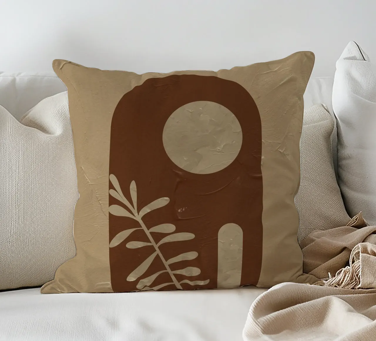 Botanical harmony - Abstract natural forms decorative cushion by Whole©