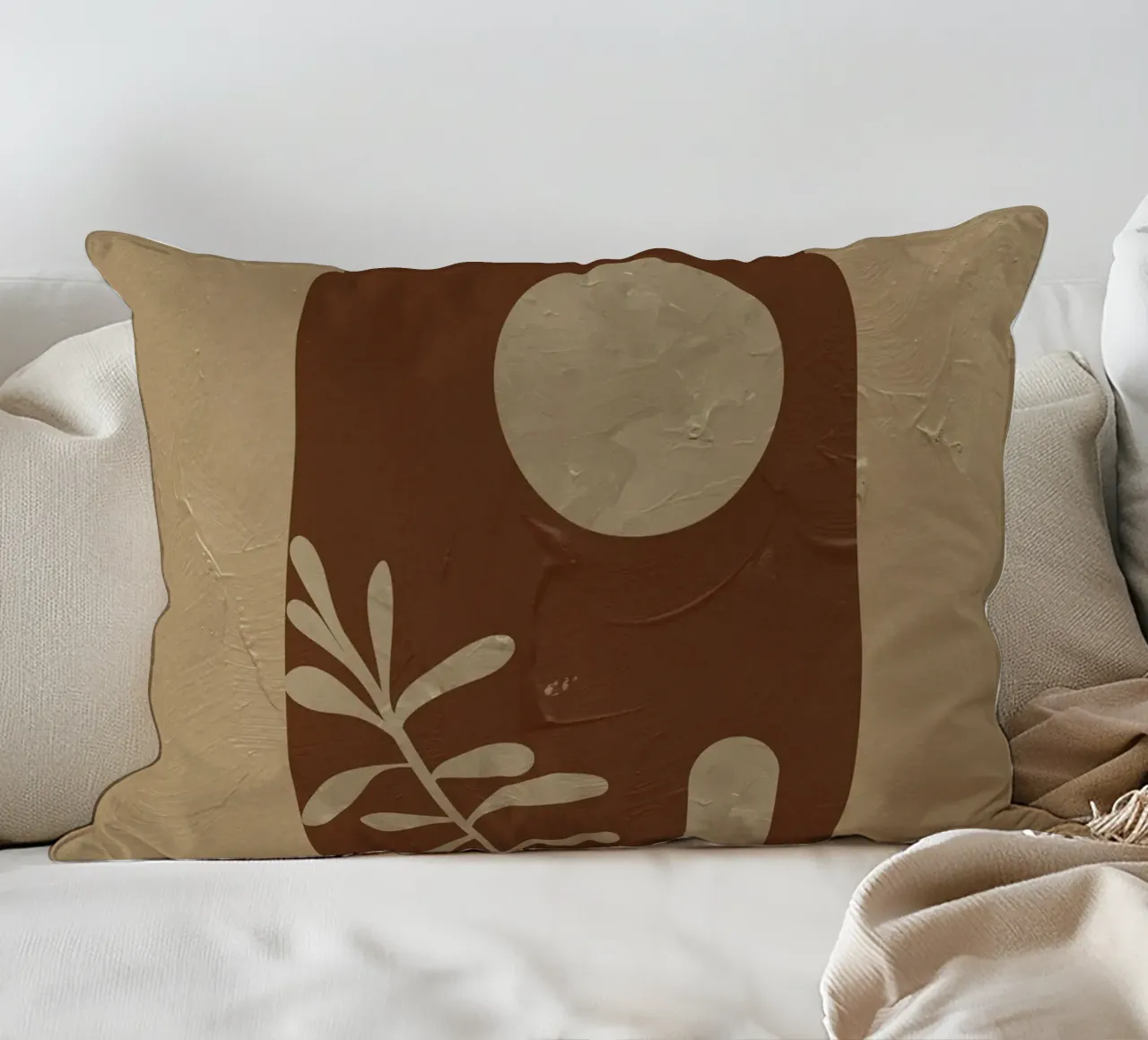 Botanical harmony - Abstract natural forms decorative cushion by Whole©