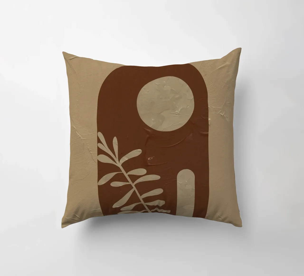 Botanical harmony - Abstract natural forms decorative cushion by Whole©