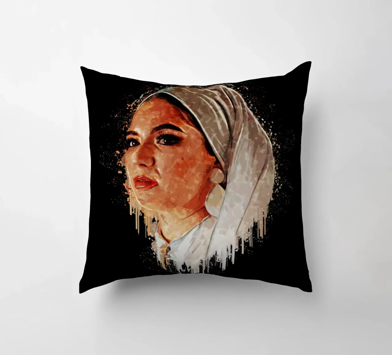 Woman Hijab decorative cushion by Gunawan Rb