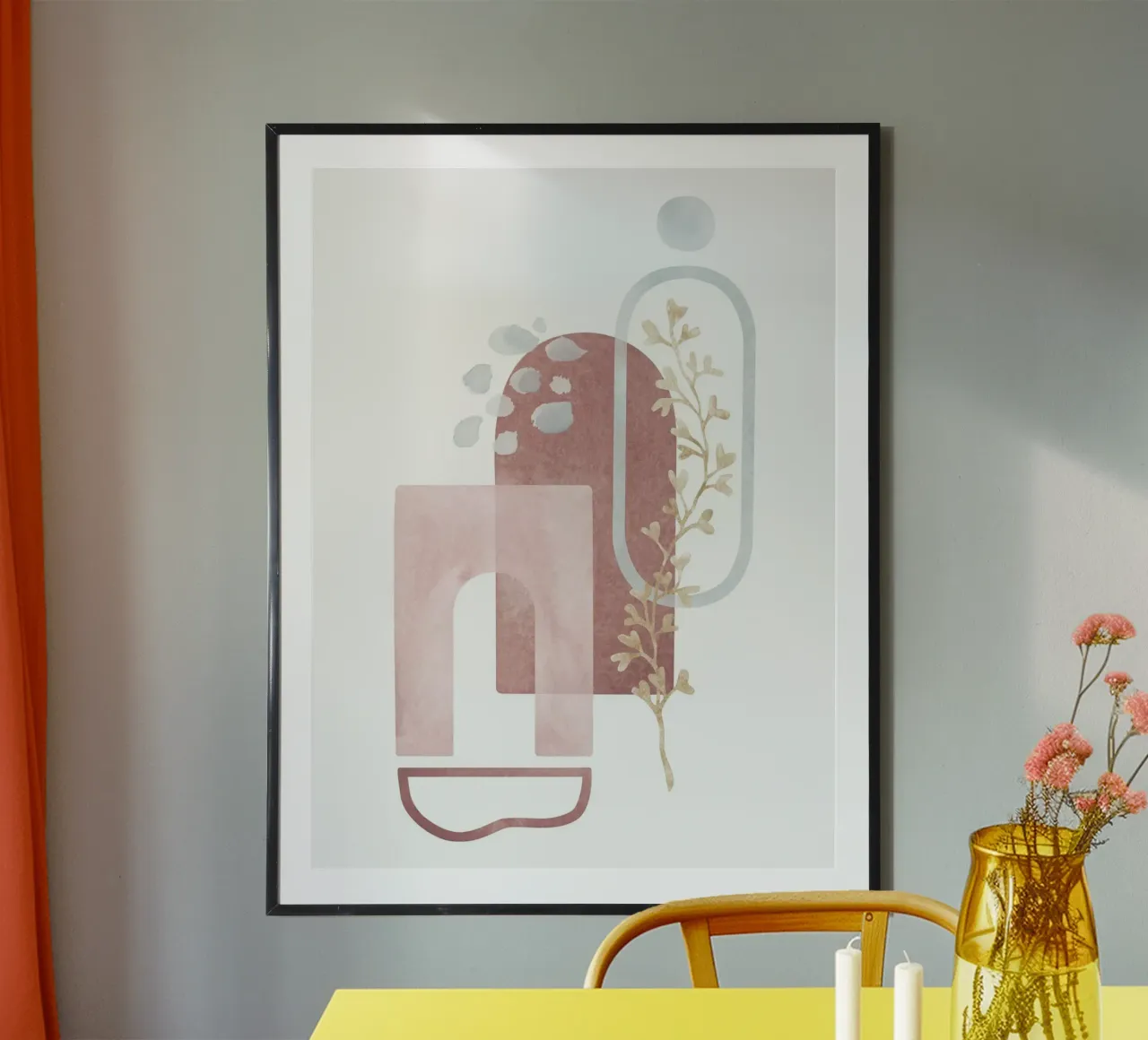 Botanisch evenwicht - Abstracte pastelkunst poster van Whole©