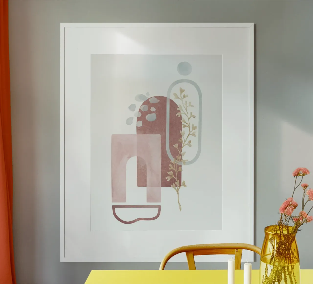 Botanisch evenwicht - Abstracte pastelkunst poster van Whole©