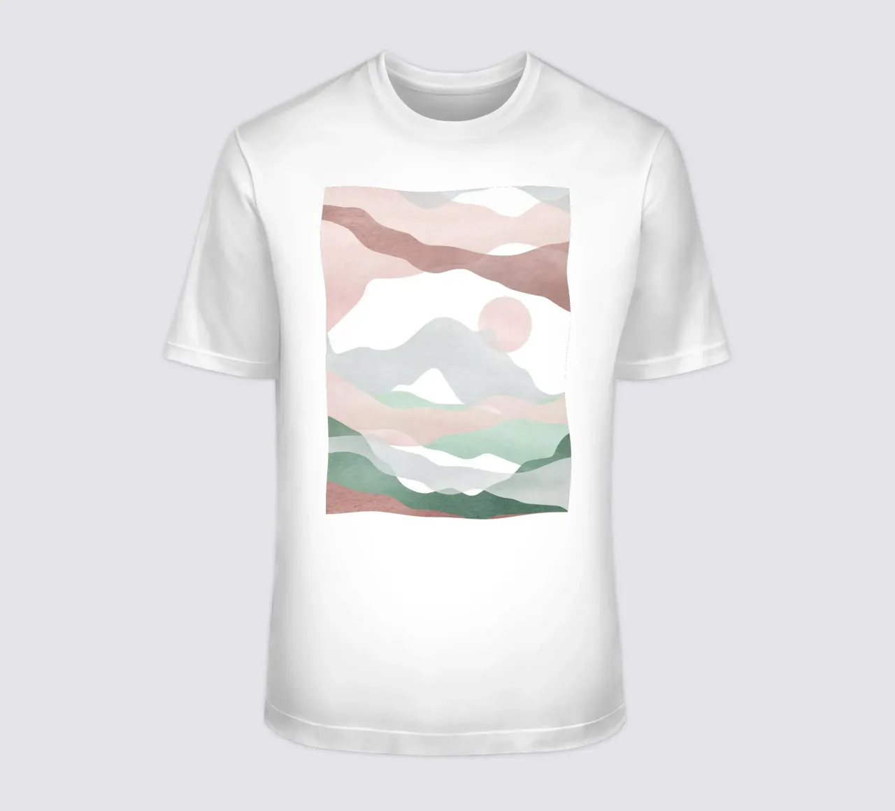 Abstract pastellandschap - Zachte golven t-shirt van Whole©