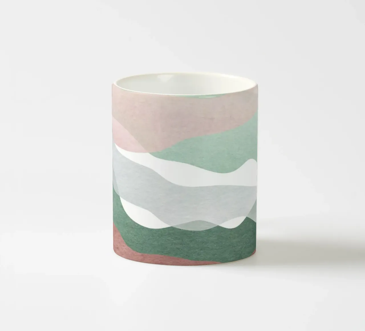 Abstract pastellandschap - Zachte golven keramische mok van Whole©