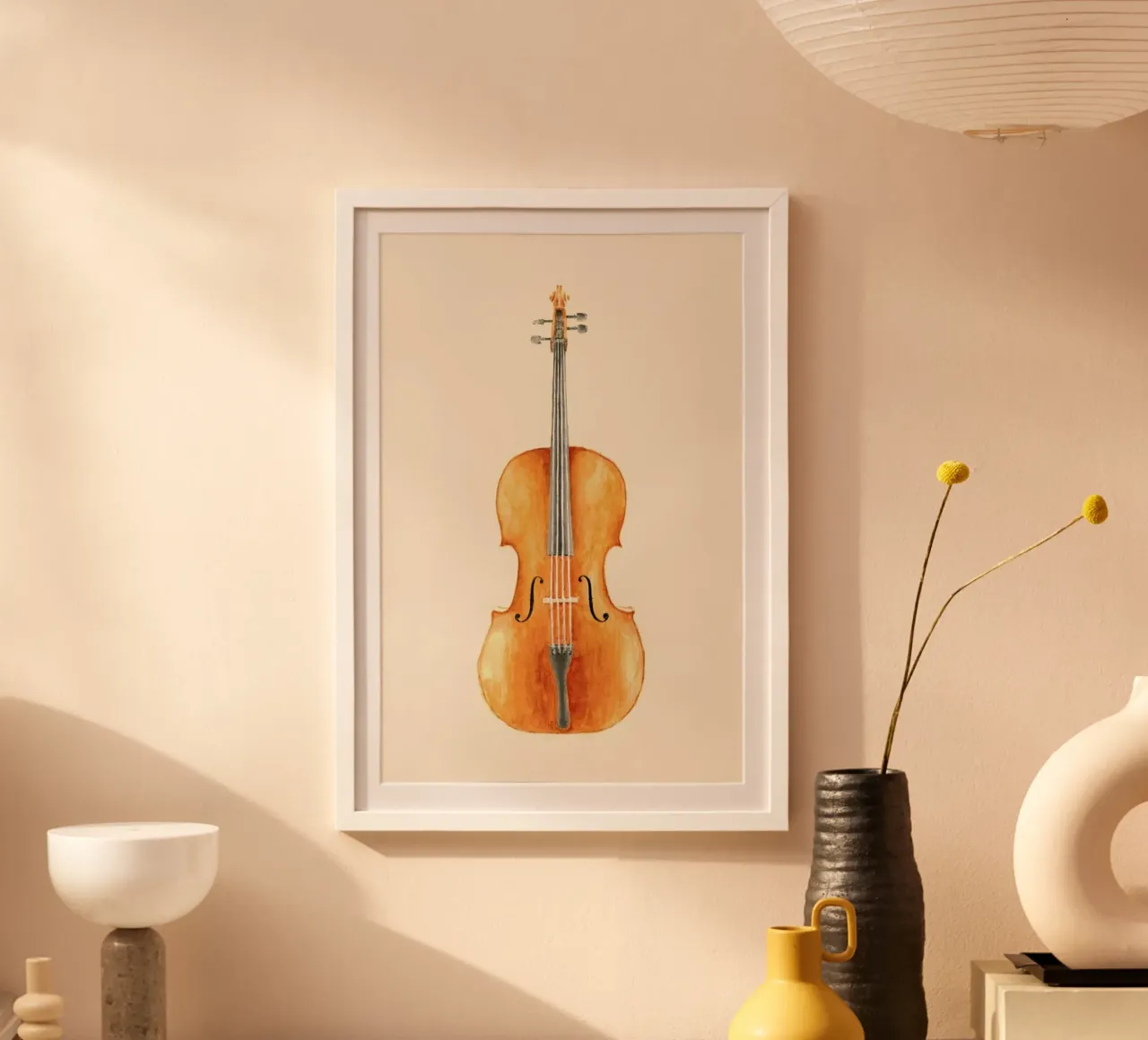 Cello poster con telaio in legno da Florent Bodart