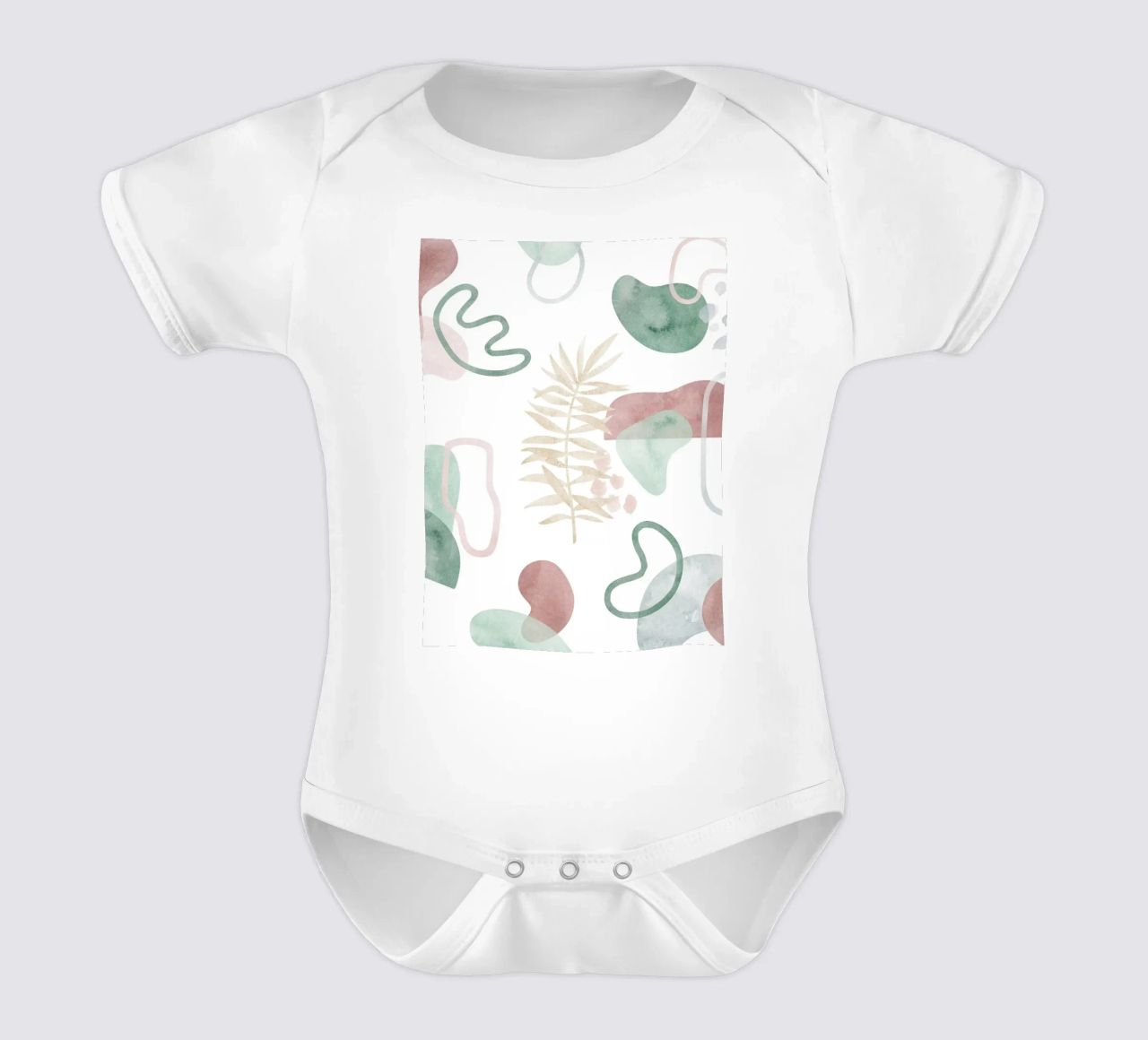 Abstract palm tree pattern - Modern botany short-sleeve baby romper by Whole©