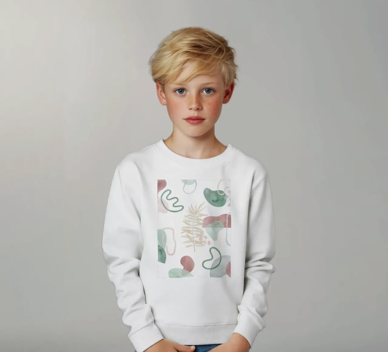 Abstract palm tree pattern - Modern botany kids sweatshirt by Whole©