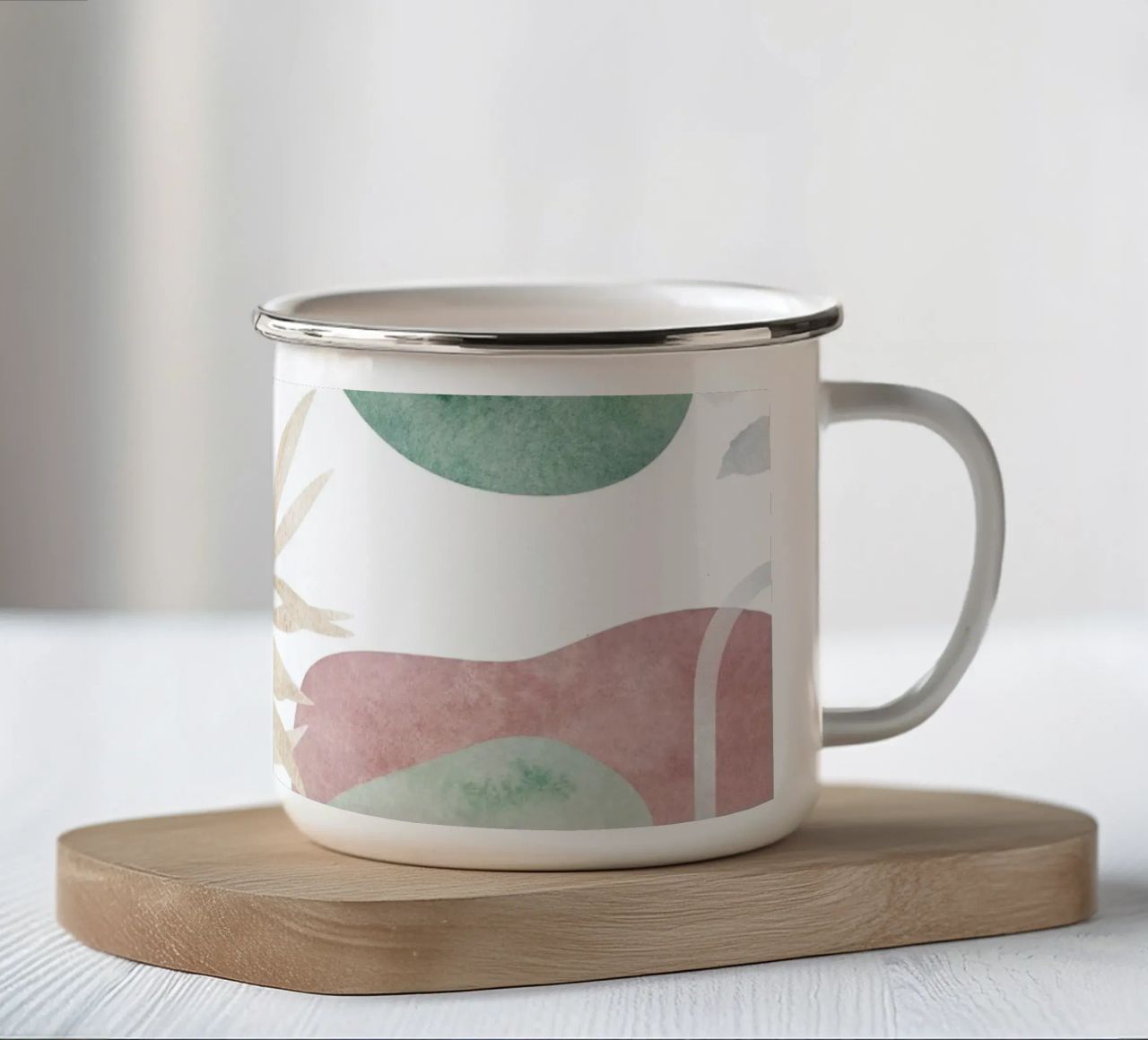 Abstract palm tree pattern - Modern botany enamel mug by Whole©