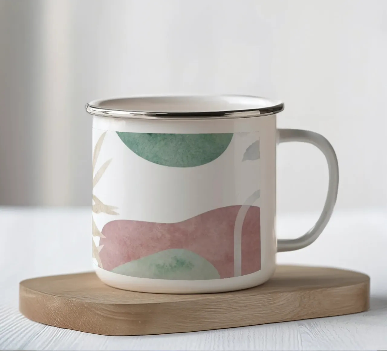 Motif de palmier abstrait - Botanique moderne mug en émail de Whole©