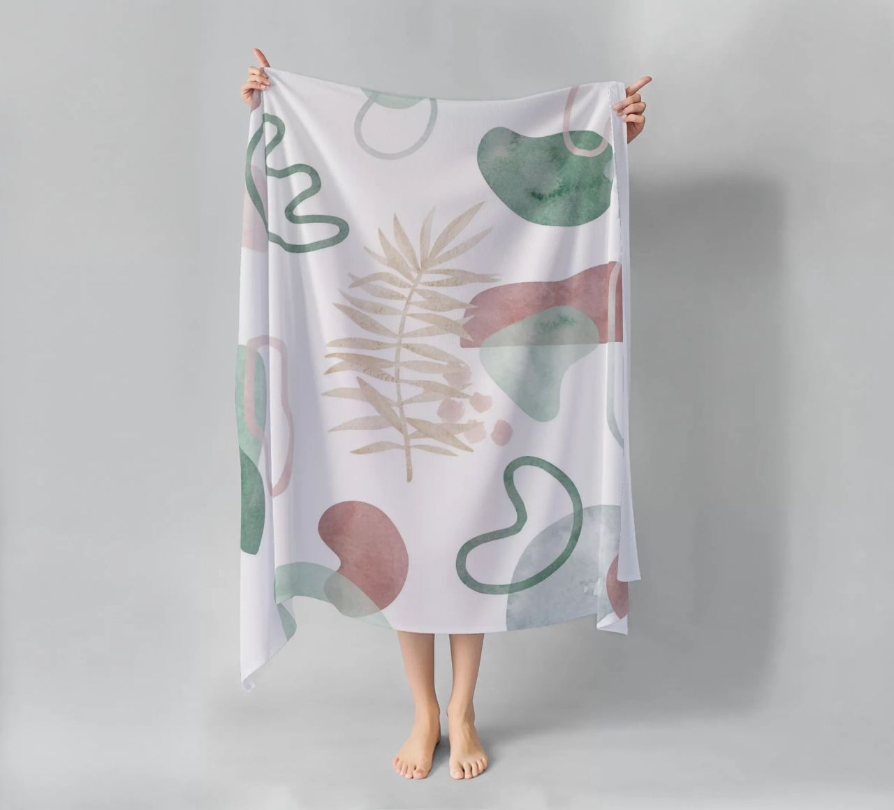 Abstract palm tree pattern - Modern botany beach towel by Whole©