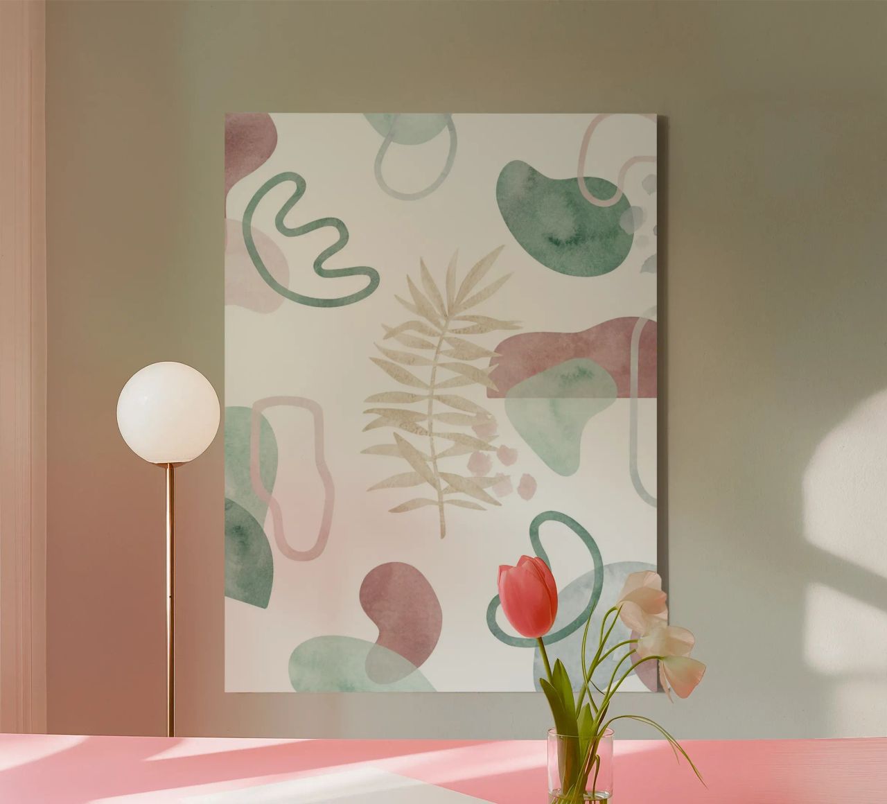 Abstract palm tree pattern - Modern botany canvas by Whole©