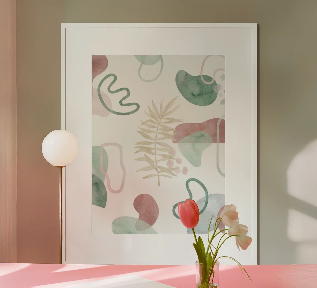 Abstract palm tree pattern - Modern botany hahnemühle by Whole©