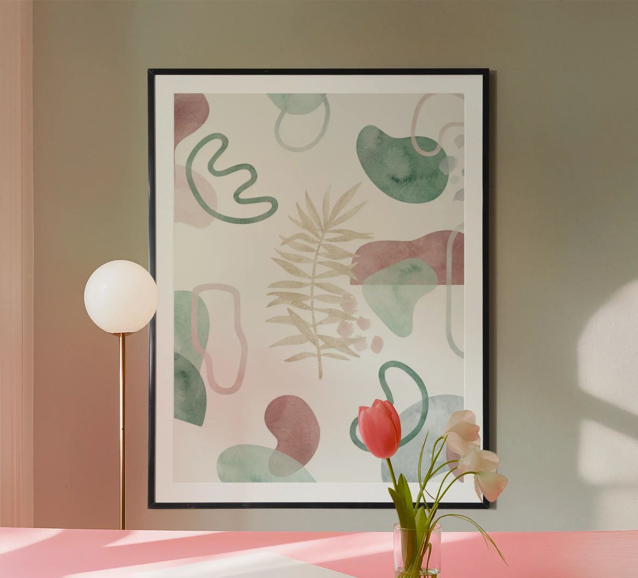 Abstract palm tree pattern - Modern botany hahnemühle by Whole©