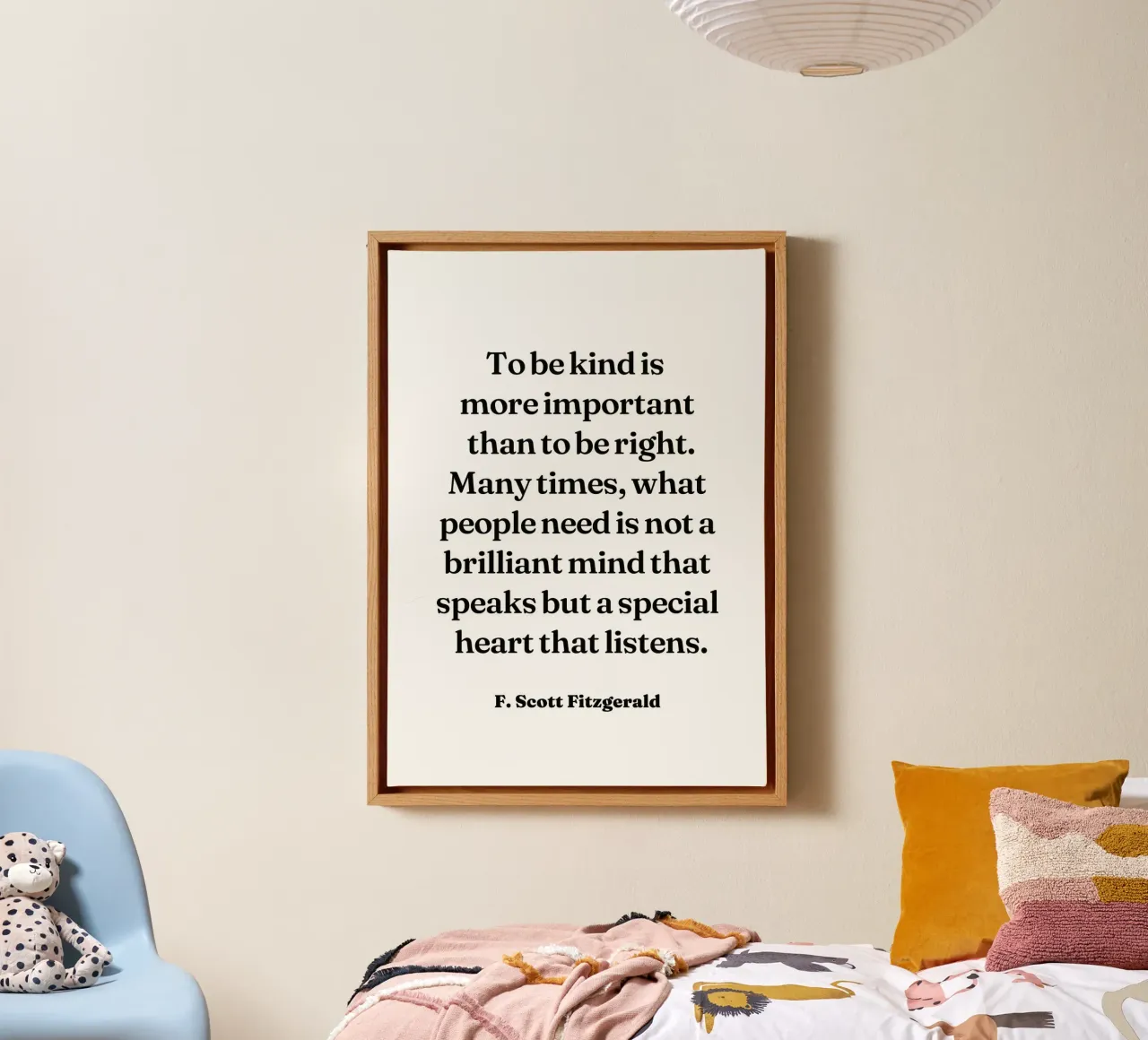 To be kind is more important than to be right quote canvas with Floater frame by Paigaam Studio