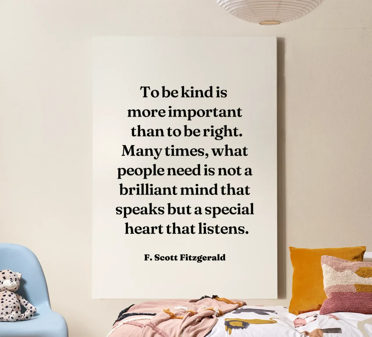 To be kind is more important than to be right quote canvas with Floater frame by Paigaam Studio