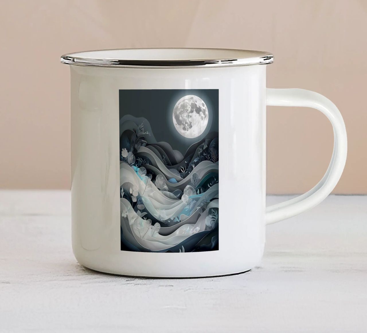 Sereno chiaro di luna tazza in smalto da Artistic-shop