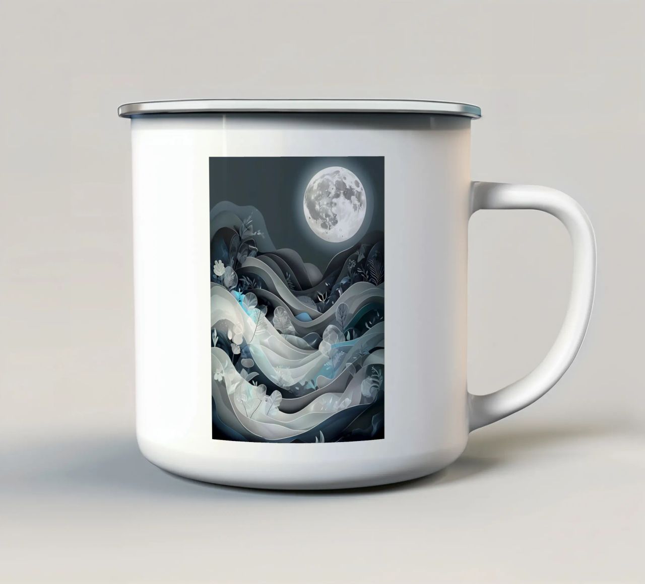 Sereno chiaro di luna tazza in smalto da Artistic-shop