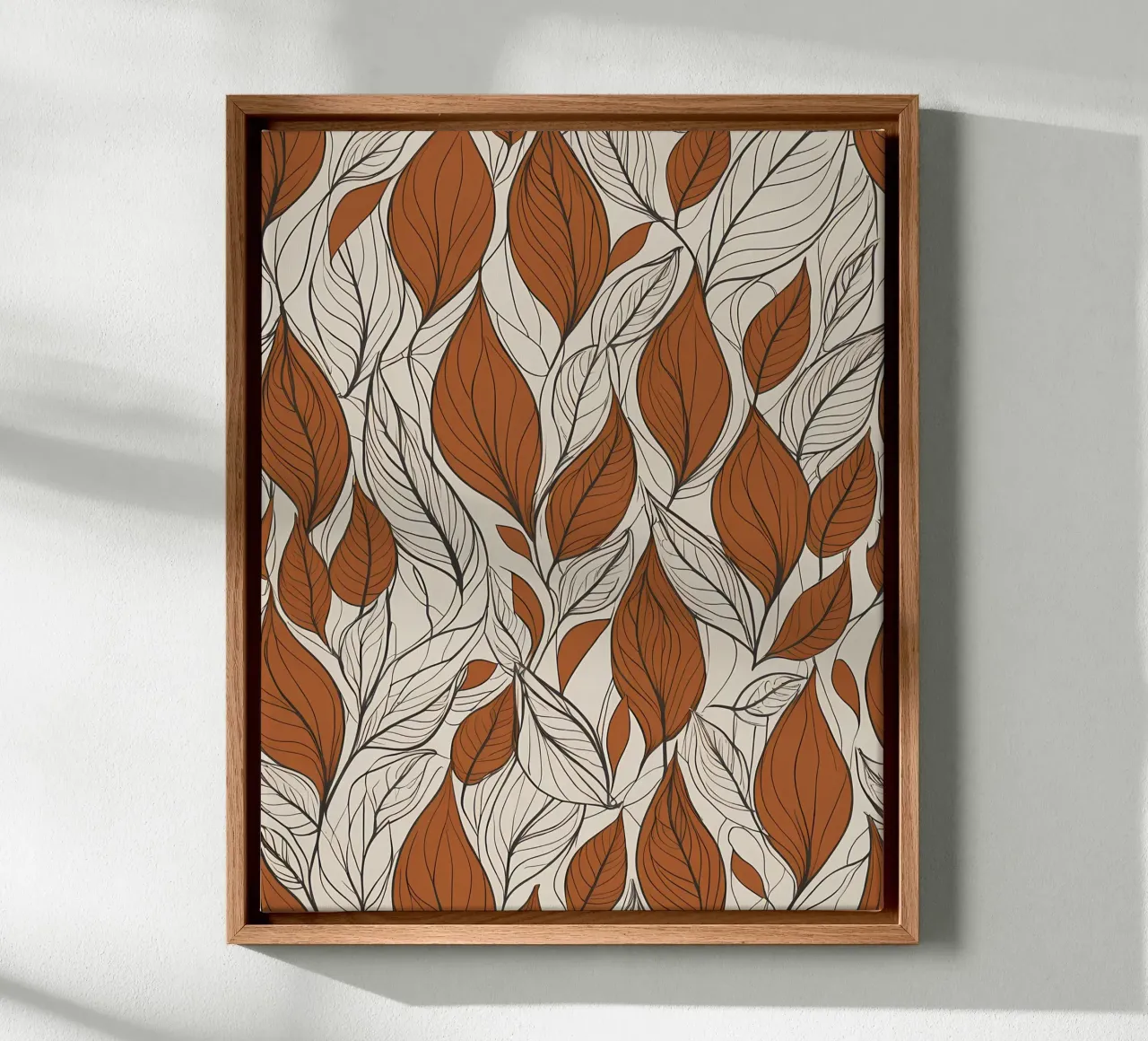 Herfstig blad canvas met Baklijst van Artistic-shop