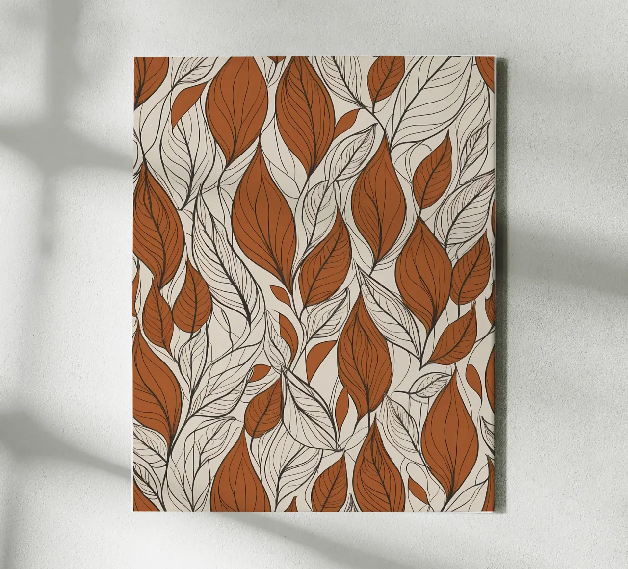 Herfstig blad canvas met Baklijst van Artistic-shop