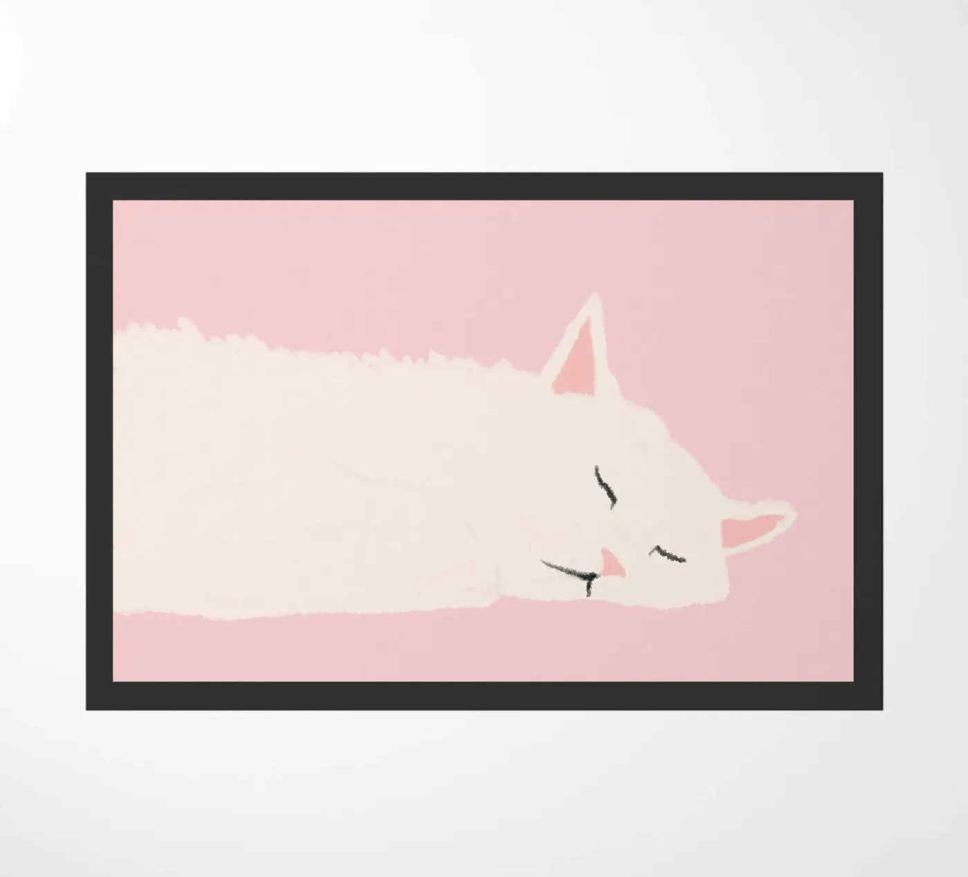 sleeping cat doormat by annaamabella