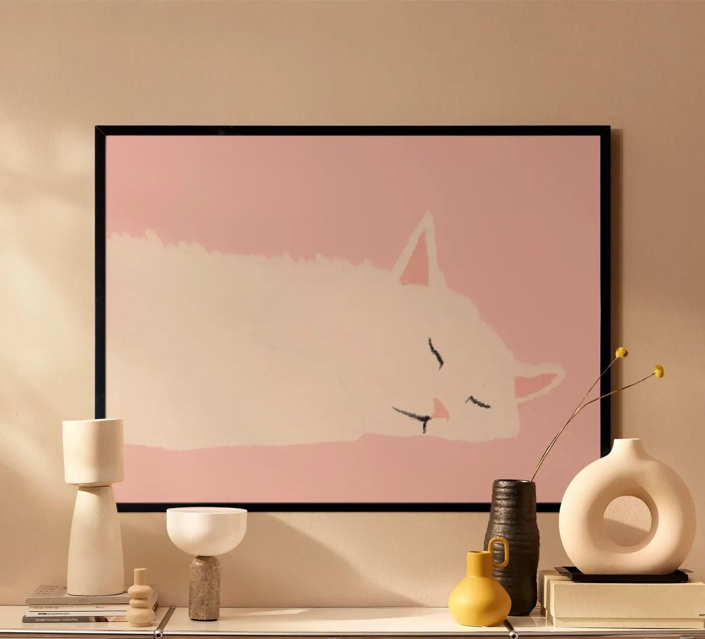 sleeping cat poster by annaamabella