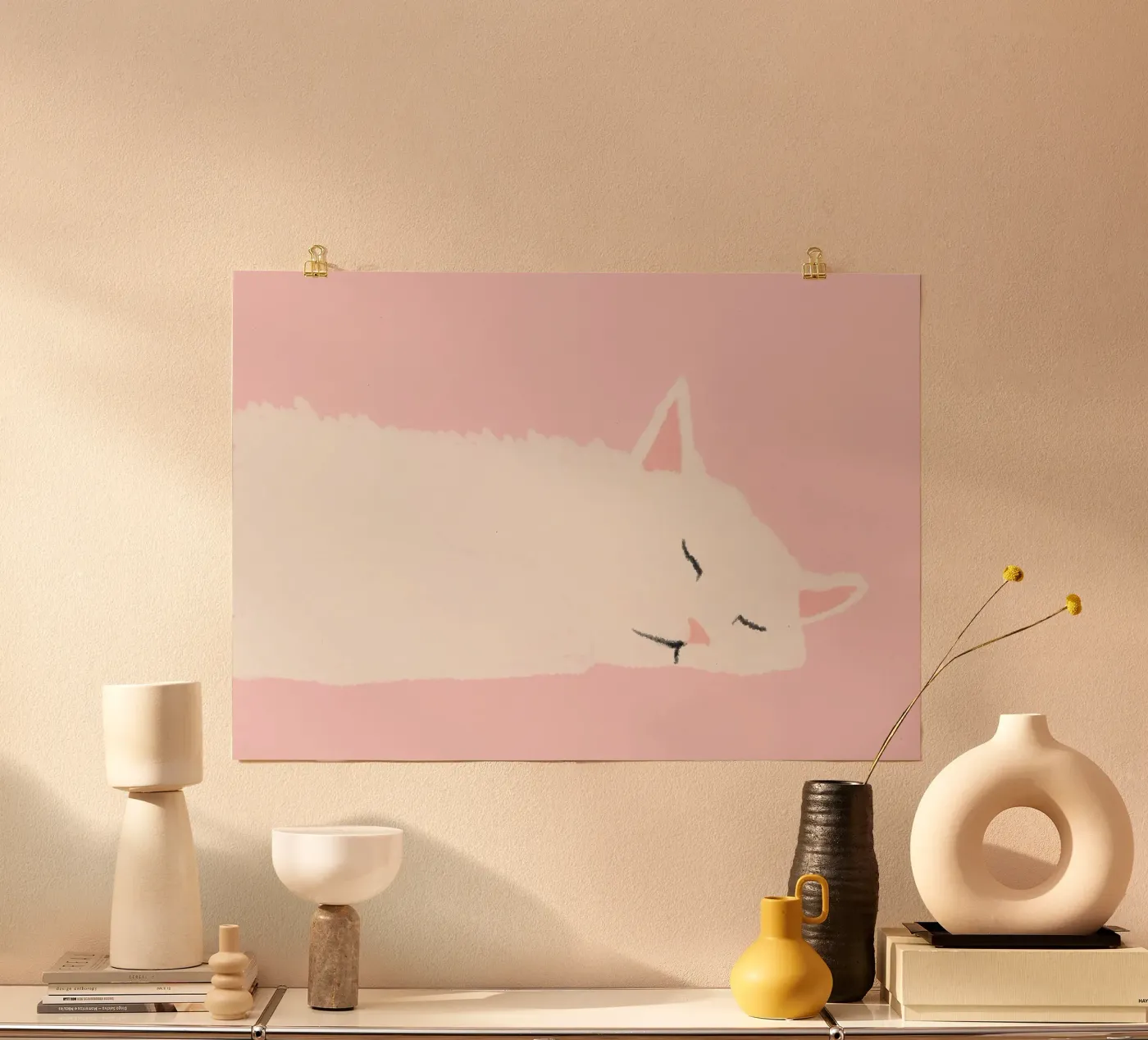 sleeping cat poster by annaamabella