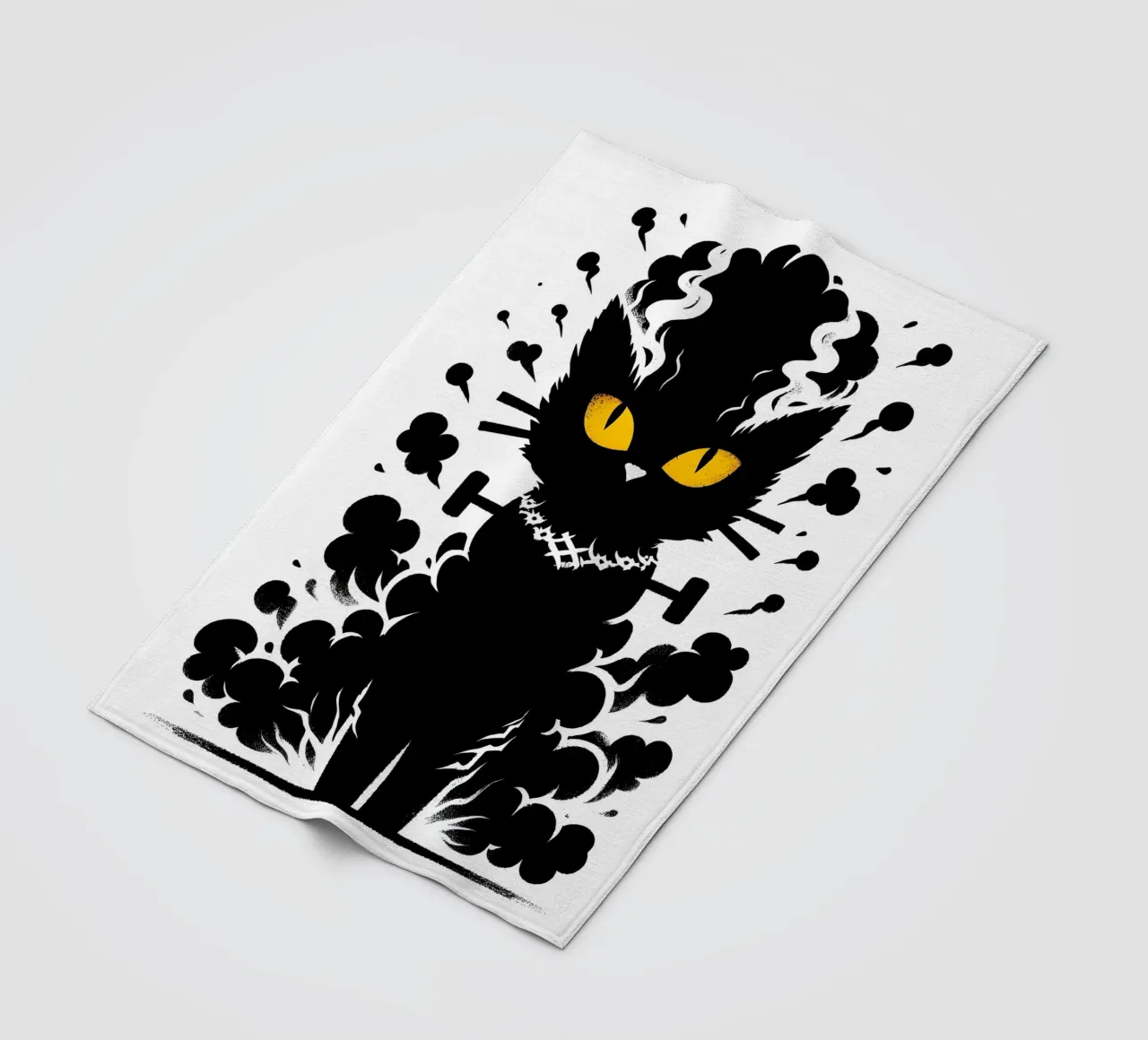 Bride Of Frankenstein's Cat fleece blanket by ARTOMATIC