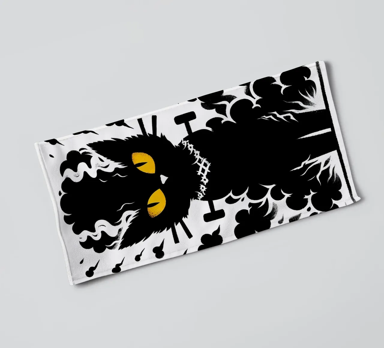Bride Of Frankenstein's Cat towel by ARTOMATIC