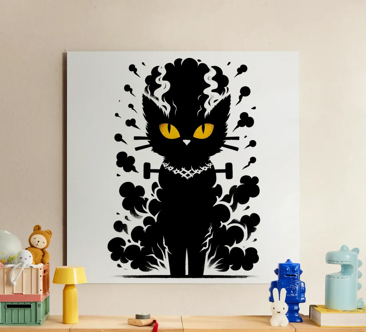 La sposa del gatto di Frankenstein alluminio dibond da ARTOMATIC