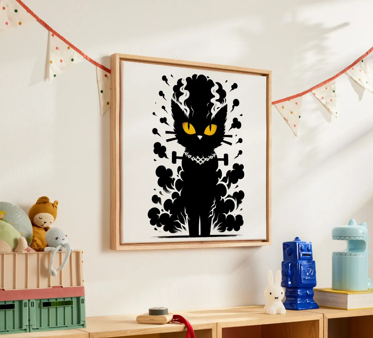 Bride Of Frankenstein's Cat canvas met Baklijst van ARTOMATIC