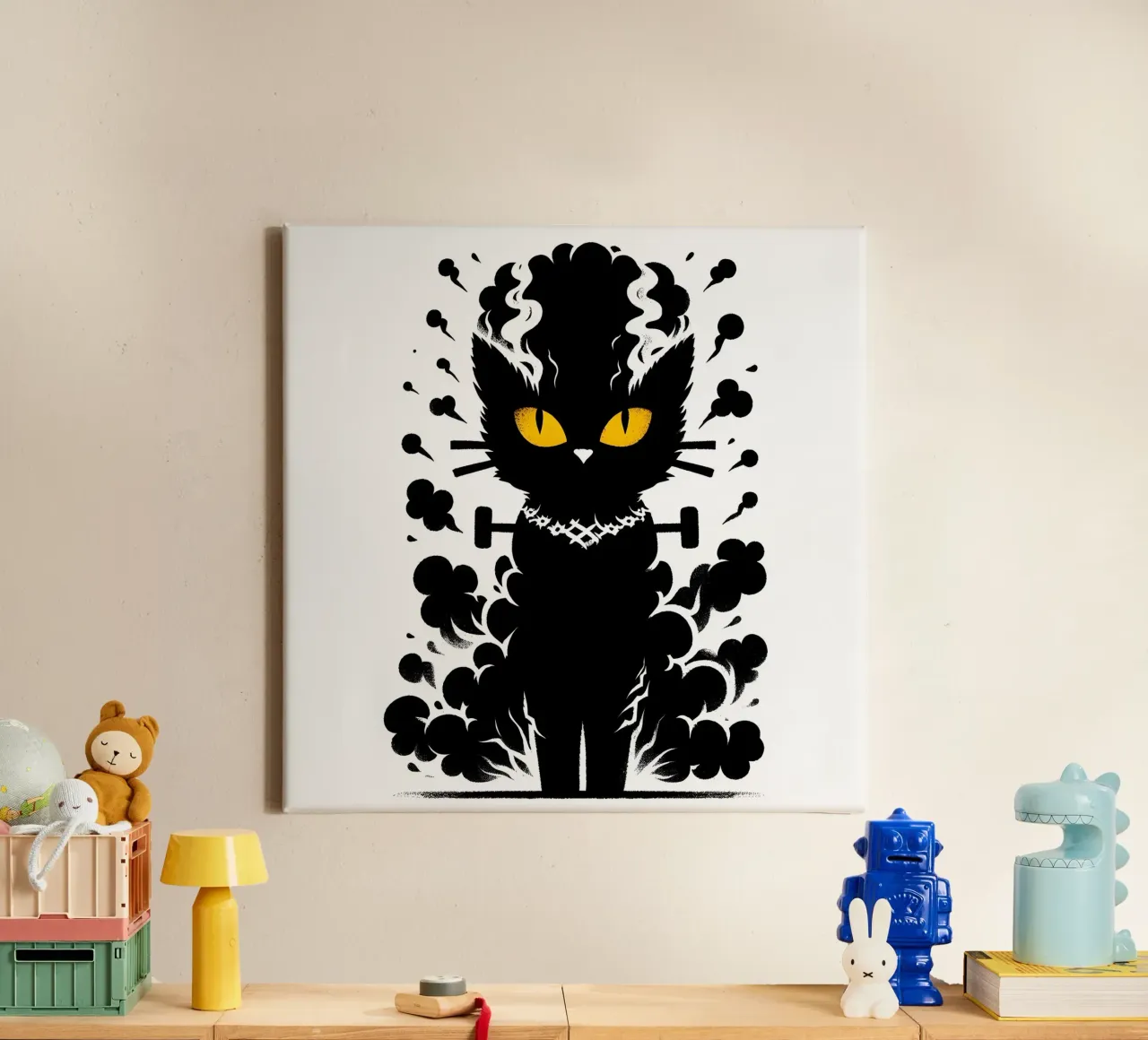 Bride Of Frankenstein's Cat canvas met Baklijst van ARTOMATIC