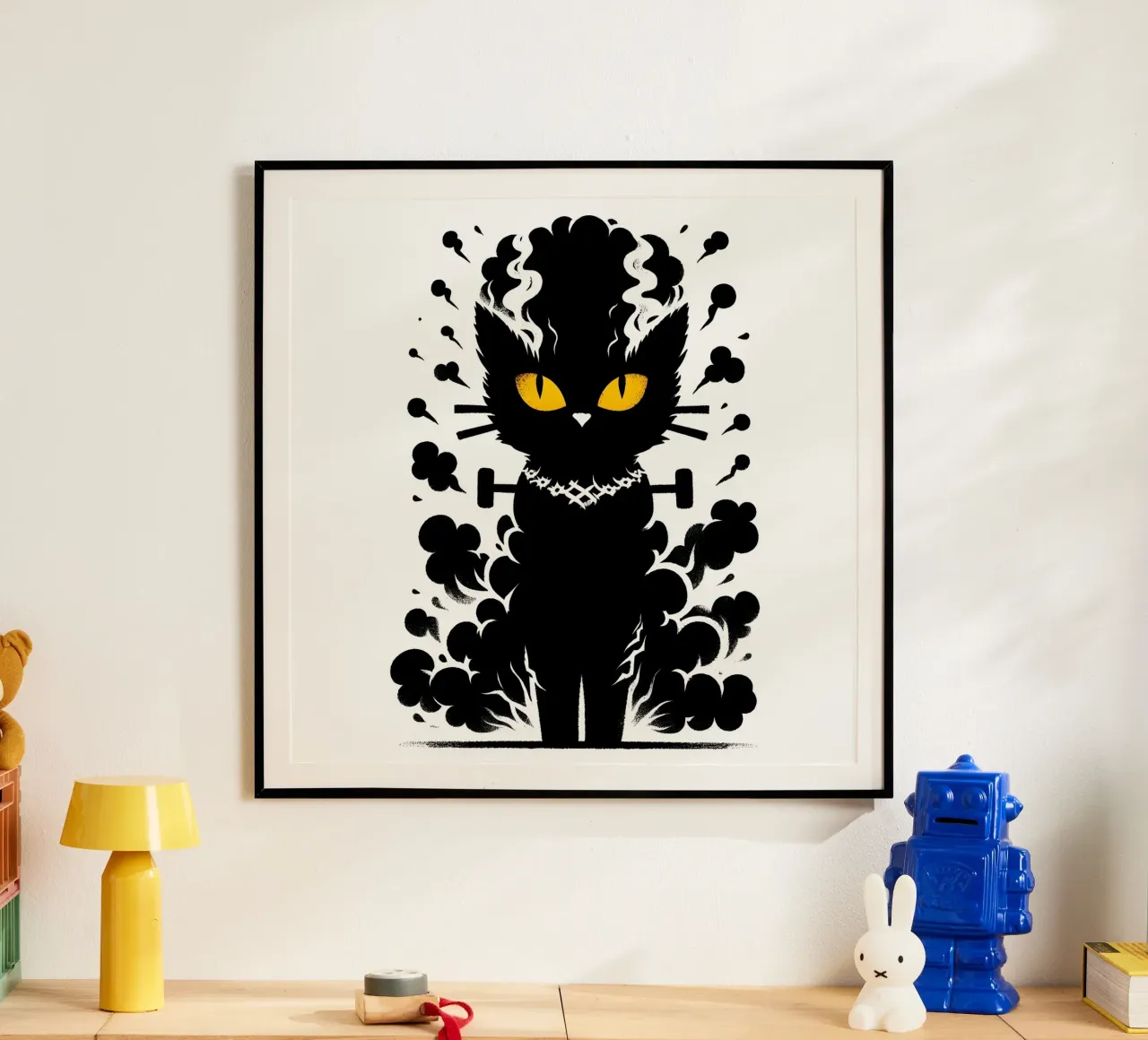 La sposa del gatto di Frankenstein carta hahnemühle da ARTOMATIC