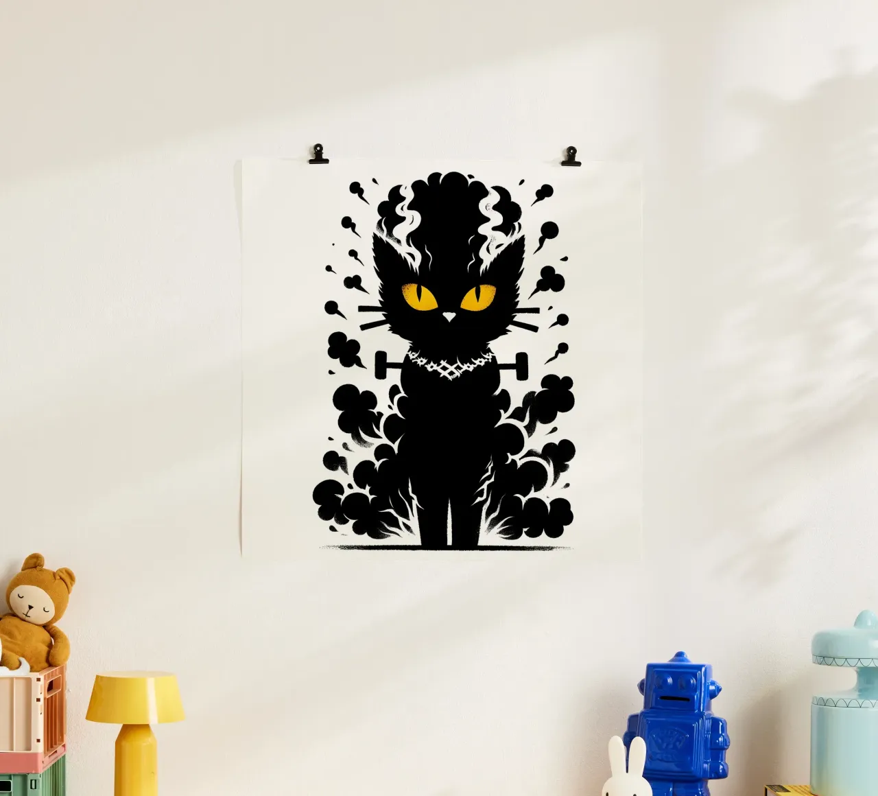 La sposa del gatto di Frankenstein carta hahnemühle da ARTOMATIC