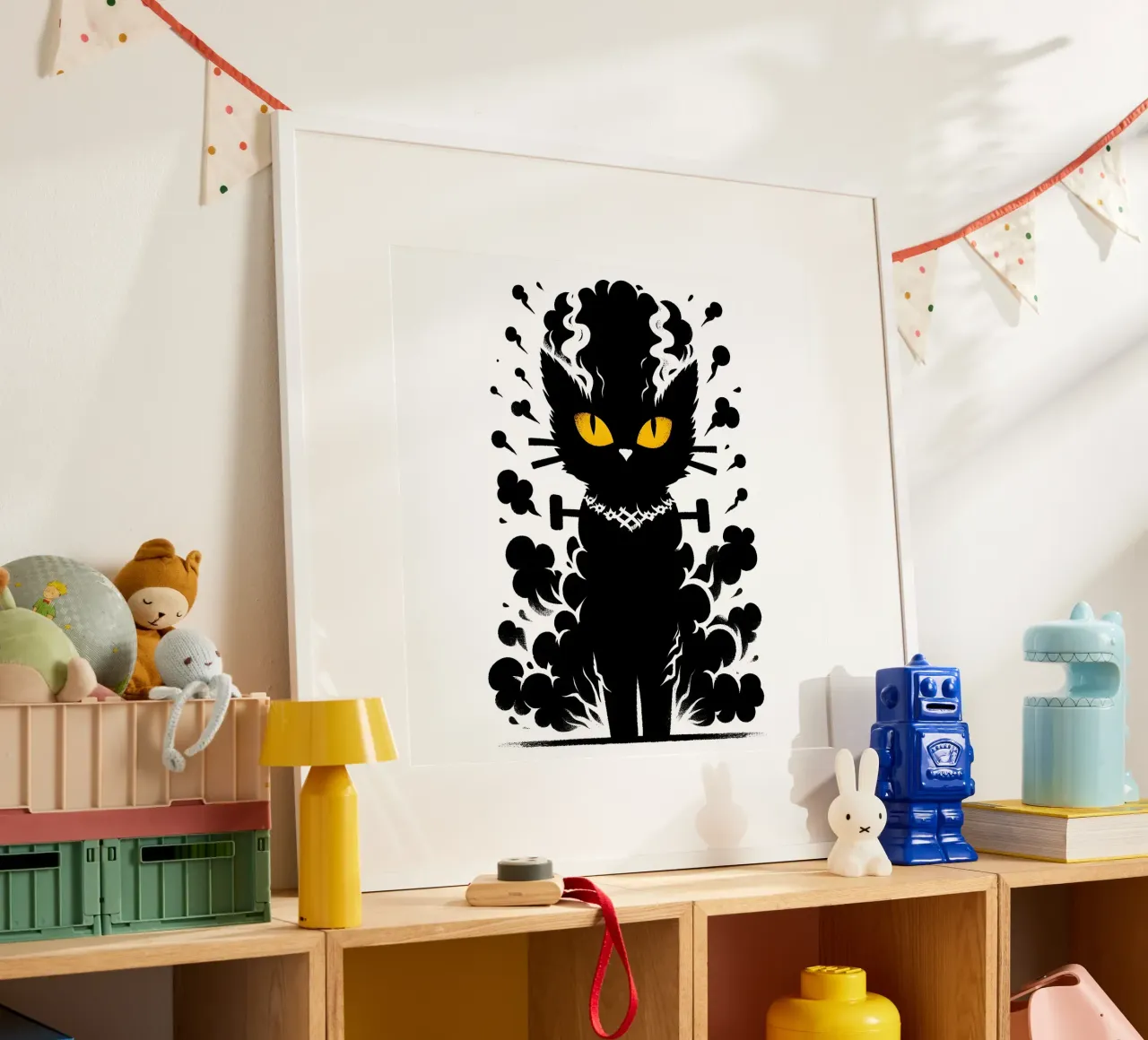 La sposa del gatto di Frankenstein carta hahnemühle da ARTOMATIC